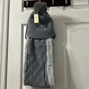 Women Warm  Knitted Infinity Scarf Beanie Hat 2Pcs!
